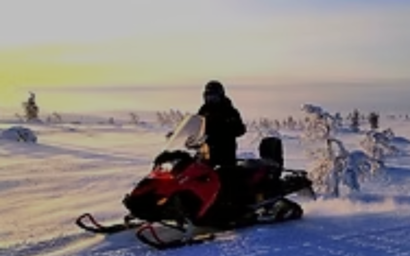 Long day Snowmobiling tour to Lake Inari